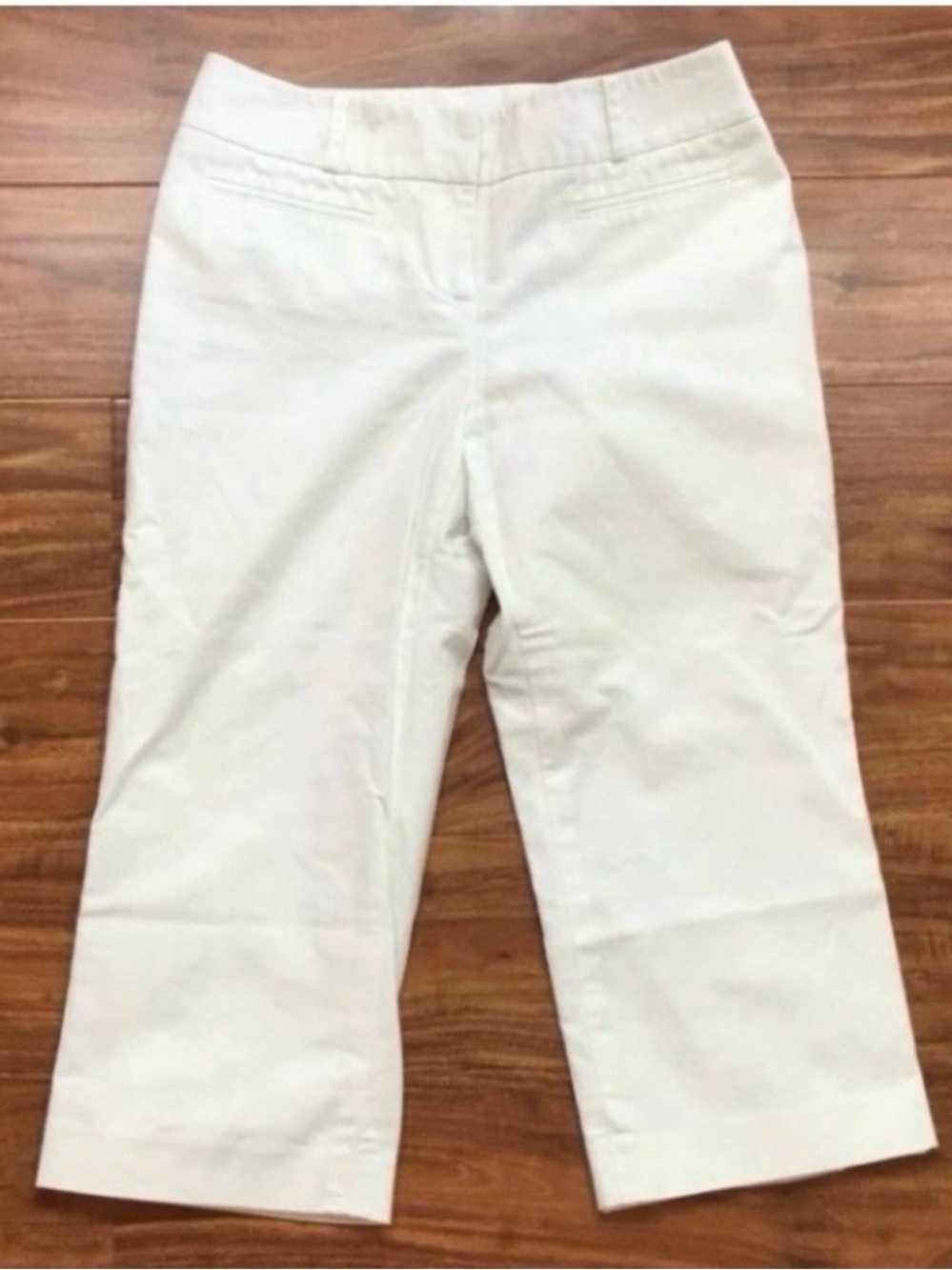 Halogen Women's Off White Midrise Stretch Capri Pants Size 2P Classic Coastal